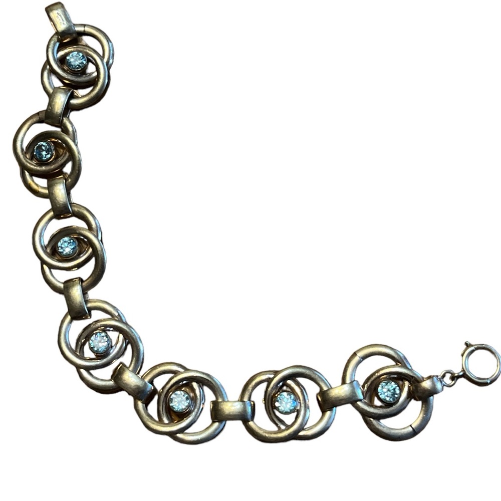 Vintage HSB 1/20 12K Gold Filled Light Blue Stone Bracelet